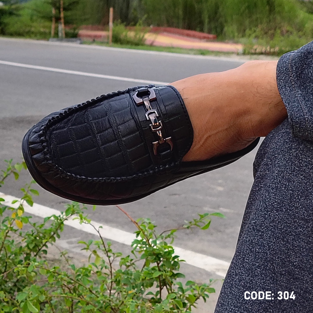 Cow Leather Crocodile Dice leather moccasin half-loafer for Men’s - 304