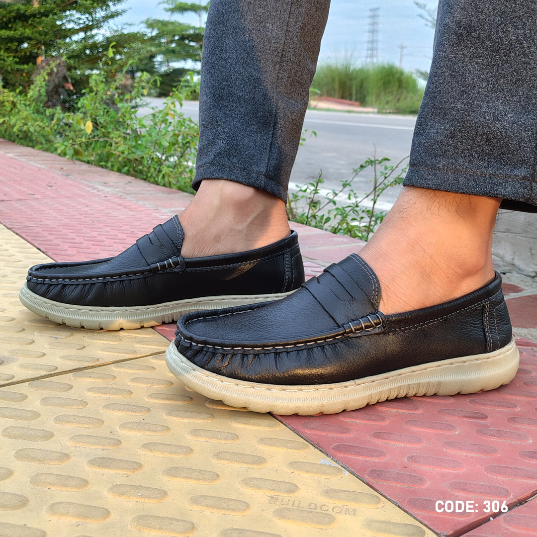 Genuine COW Leather Light Weight Casual Shoes - 306