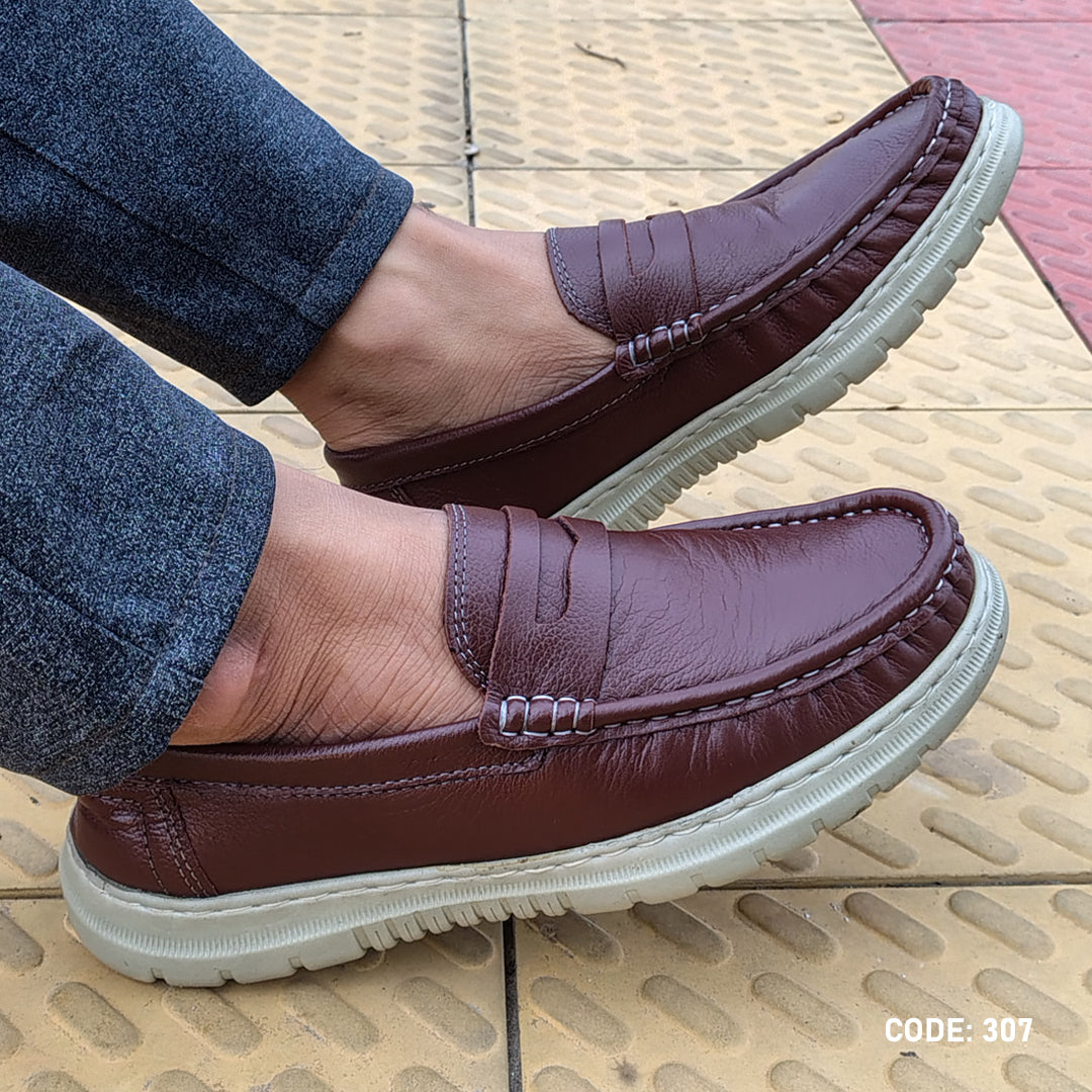 Genuine COW Leather Light Weight Casual Shoes - 307
