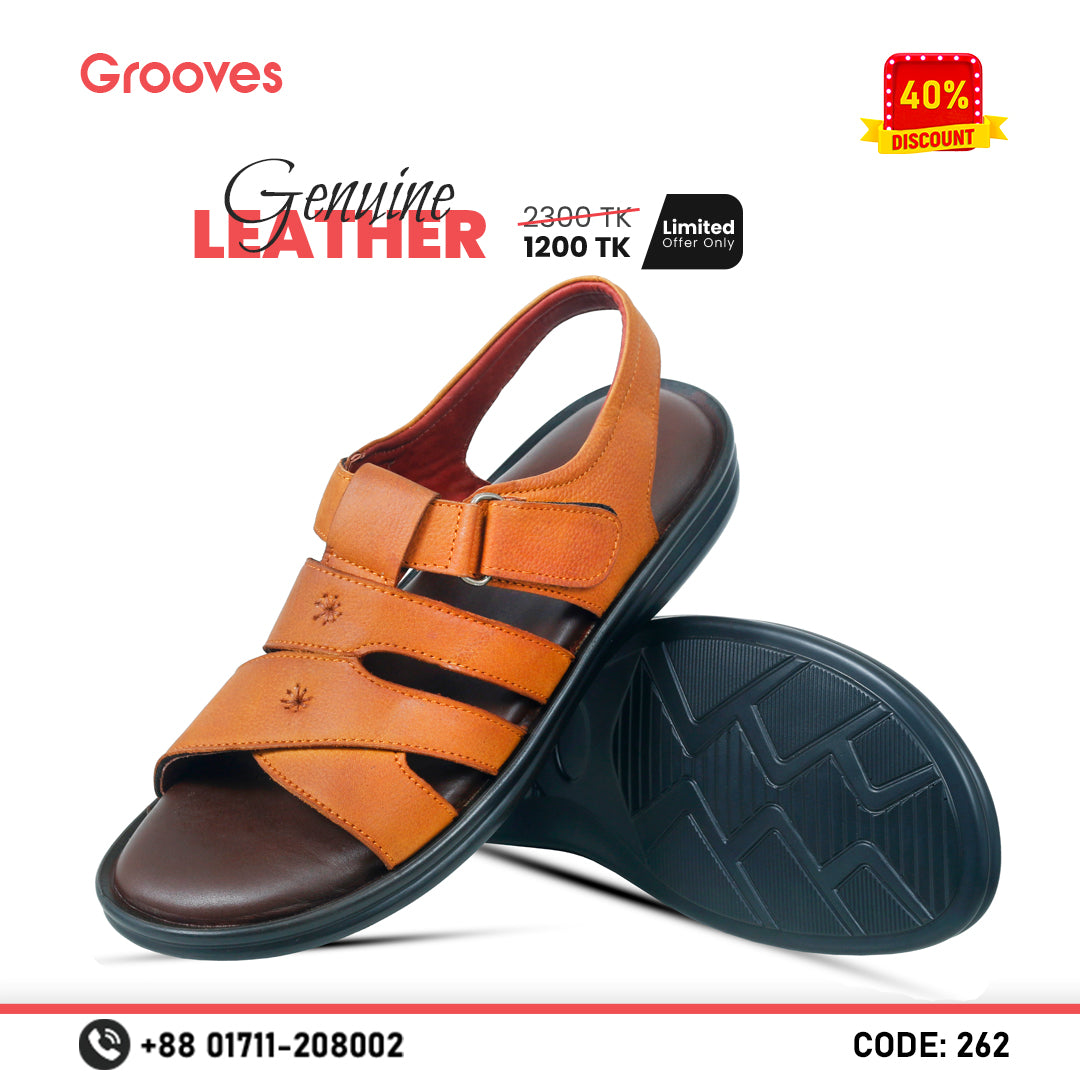 Genuine Cow Leather Casual Sandal for Men's- 262