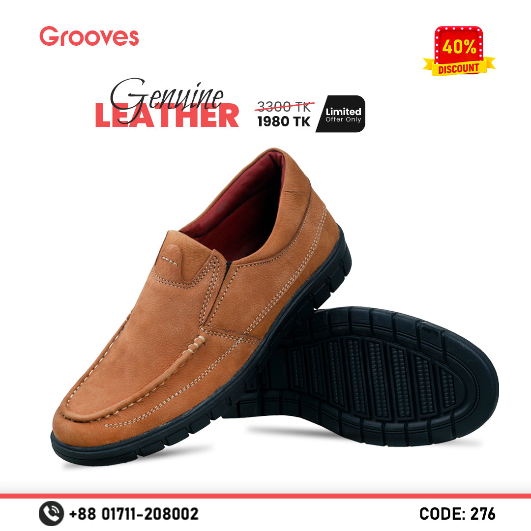 Nubuck Full Grain Touchy Ox Leather Casual Loafer-276