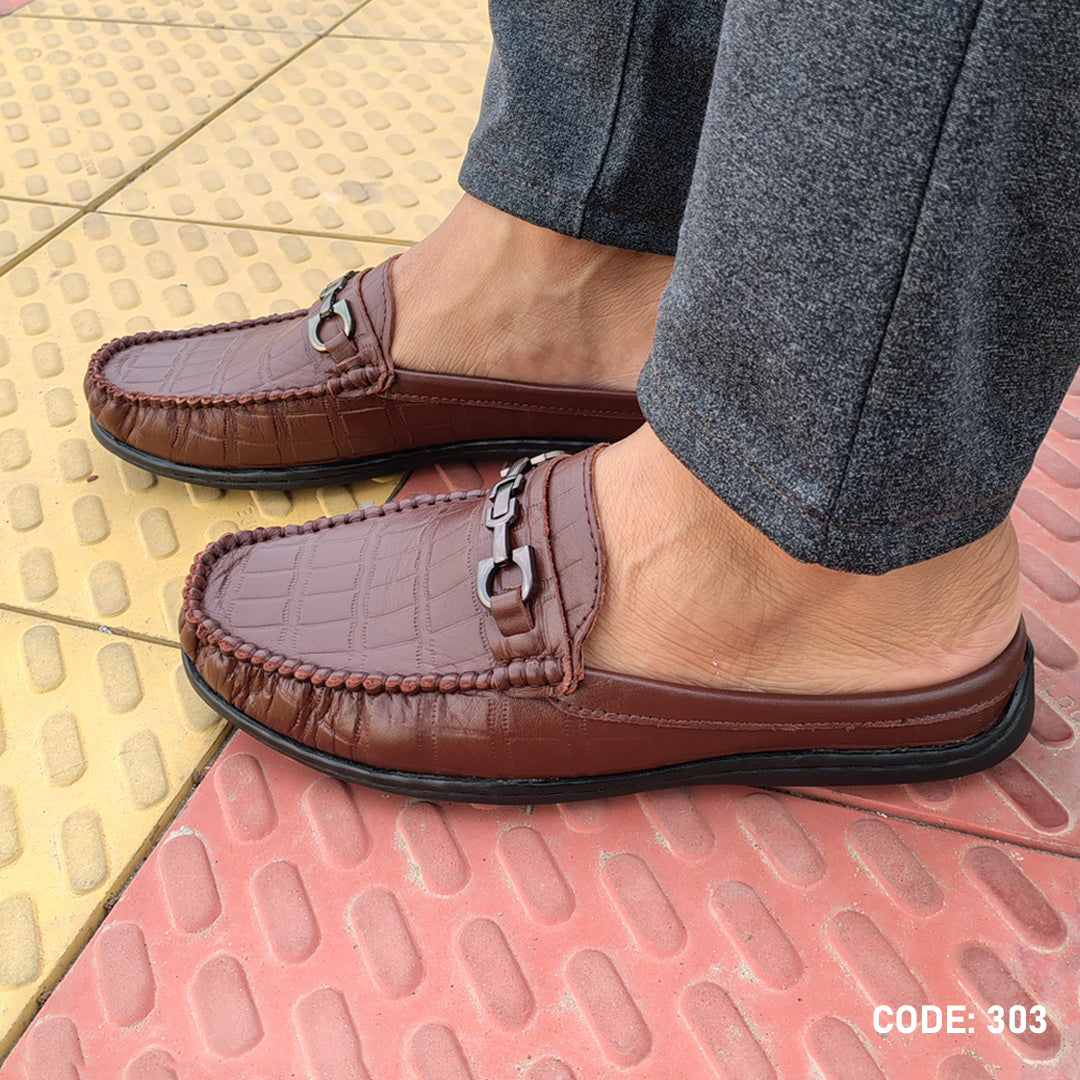 Cow Leather Crocodile Dice leather moccasin half-loafer for Men’s - 303
