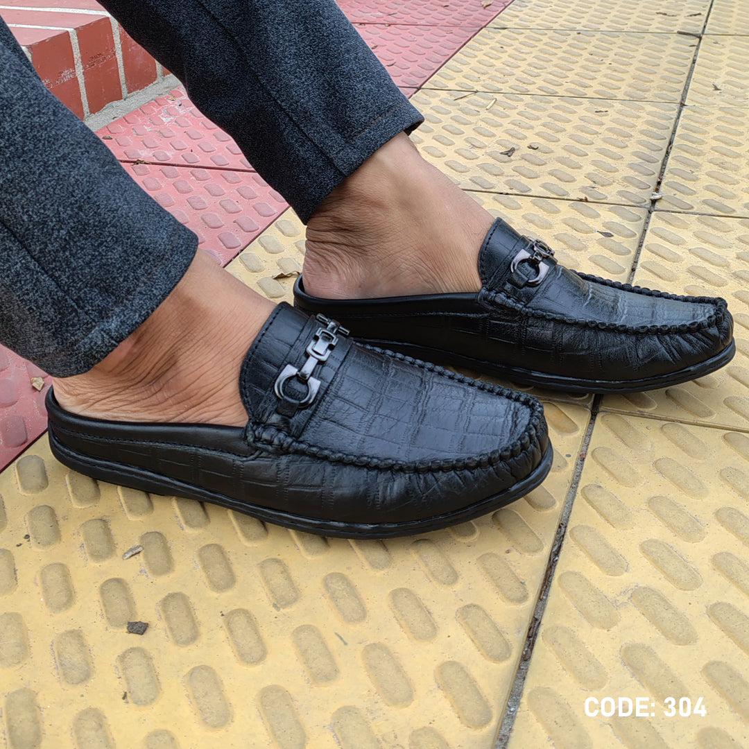 Cow Leather Crocodile Dice leather moccasin half-loafer for Men’s - 304