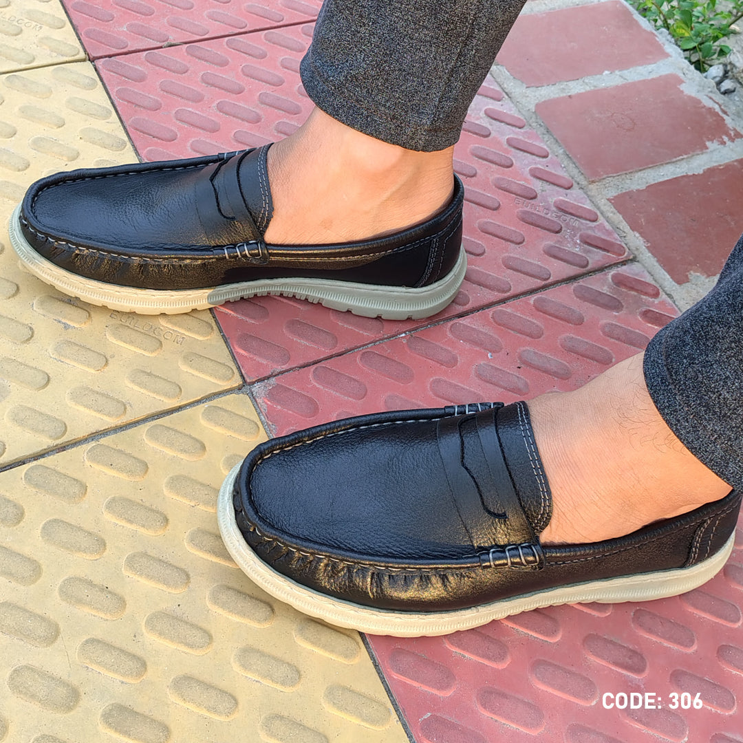 Genuine COW Leather Light Weight Casual Shoes - 306