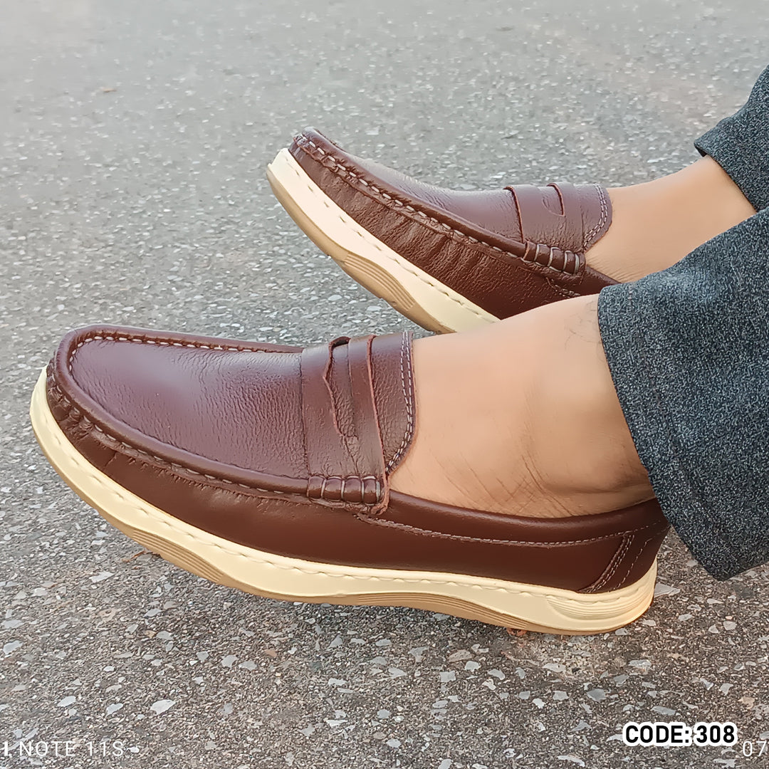Genuine COW Leather Light Weight Casual Shoes - 308