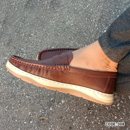 Genuine COW Leather Light Weight Casual Shoes - 308