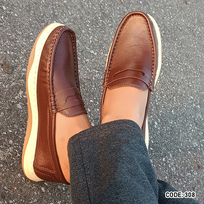 Genuine COW Leather Light Weight Casual Shoes - 308