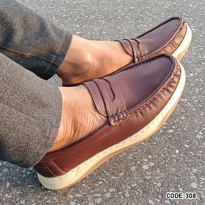 Genuine COW Leather Light Weight Casual Shoes - 308