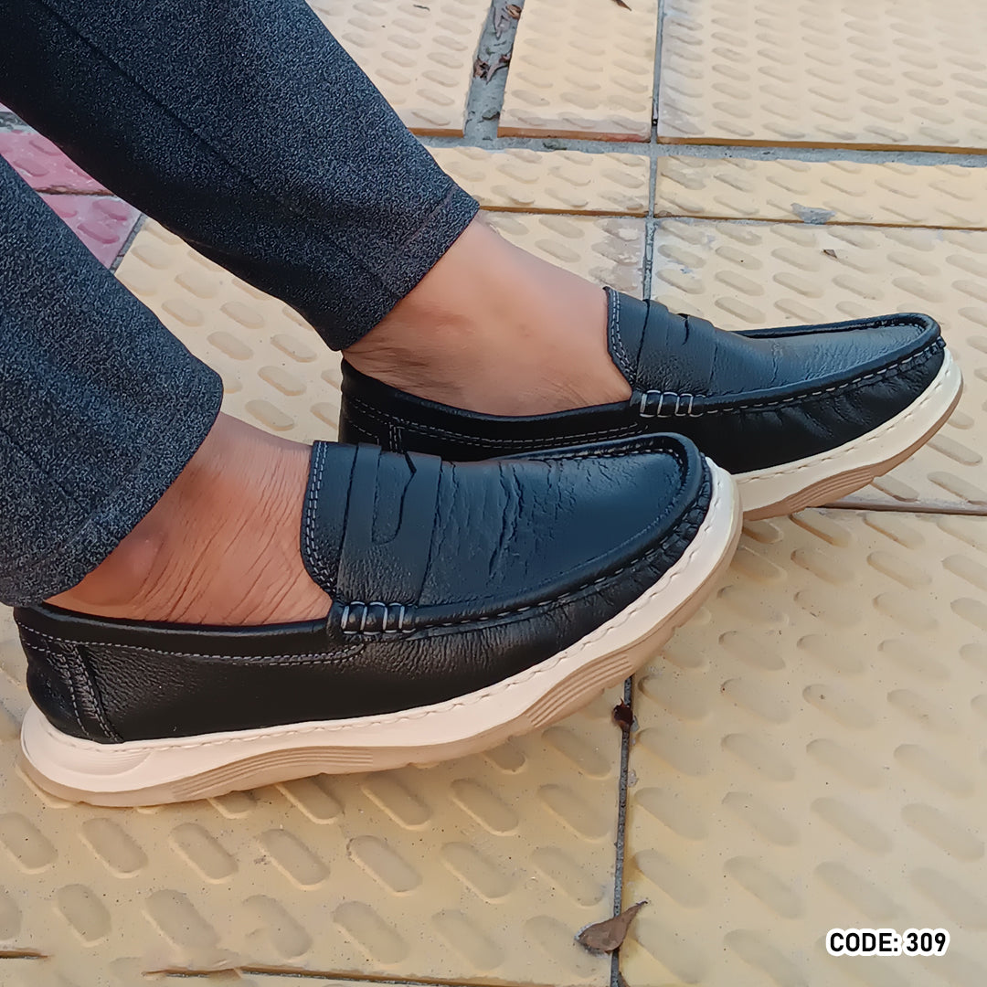 Genuine COW Leather Light Weight Casual Shoes - 309