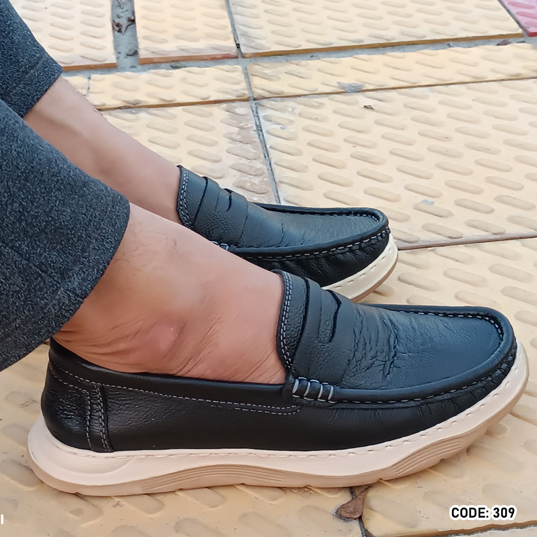 Genuine COW Leather Light Weight Casual Shoes - 309