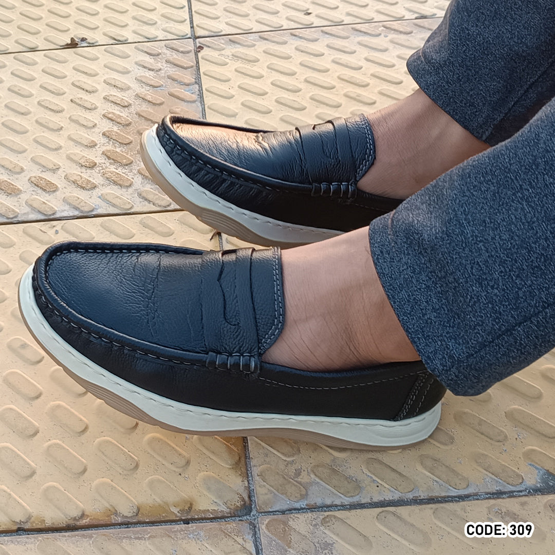 Genuine COW Leather Light Weight Casual Shoes - 309