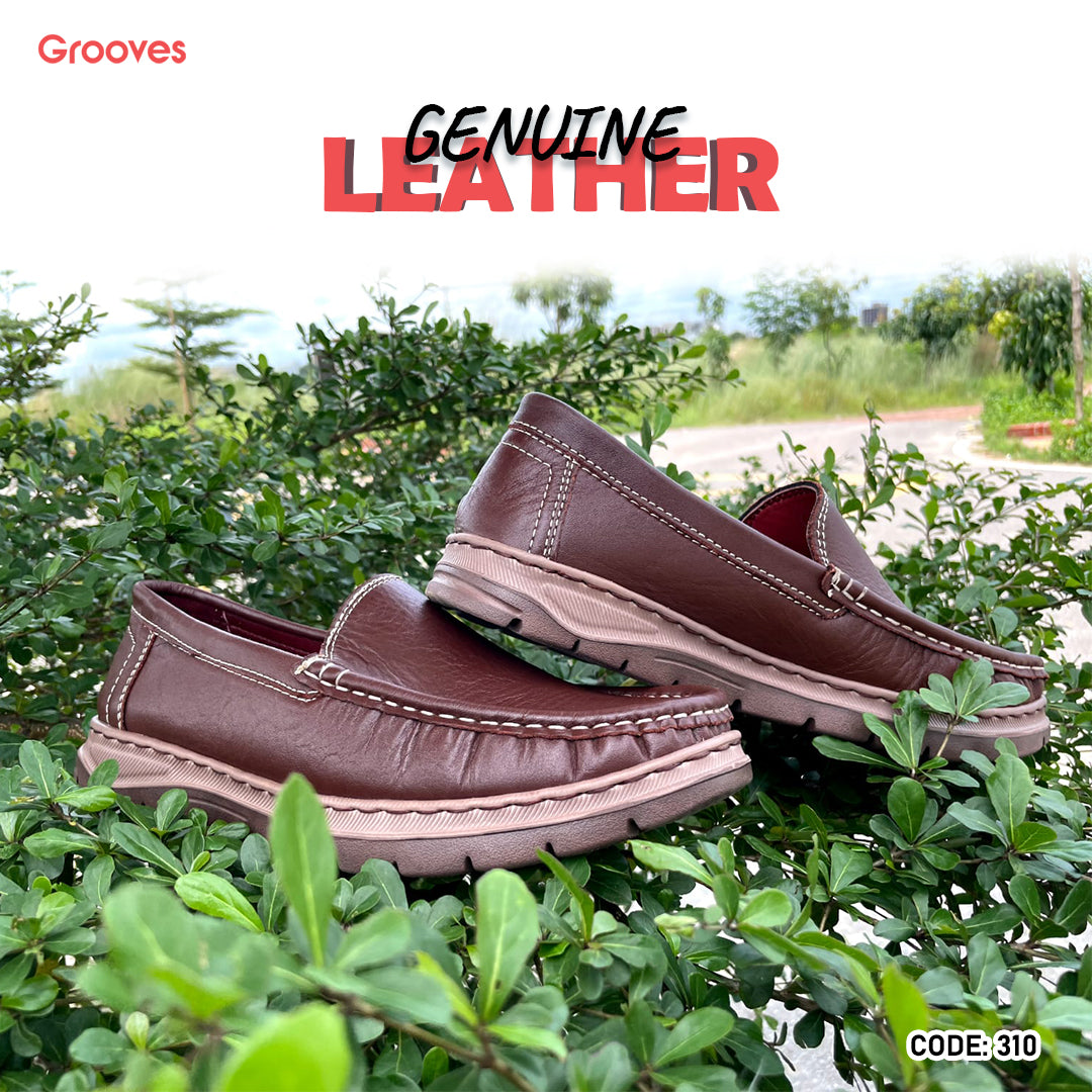 Genuine COW Leather Light Weight Casual Shoes - 310