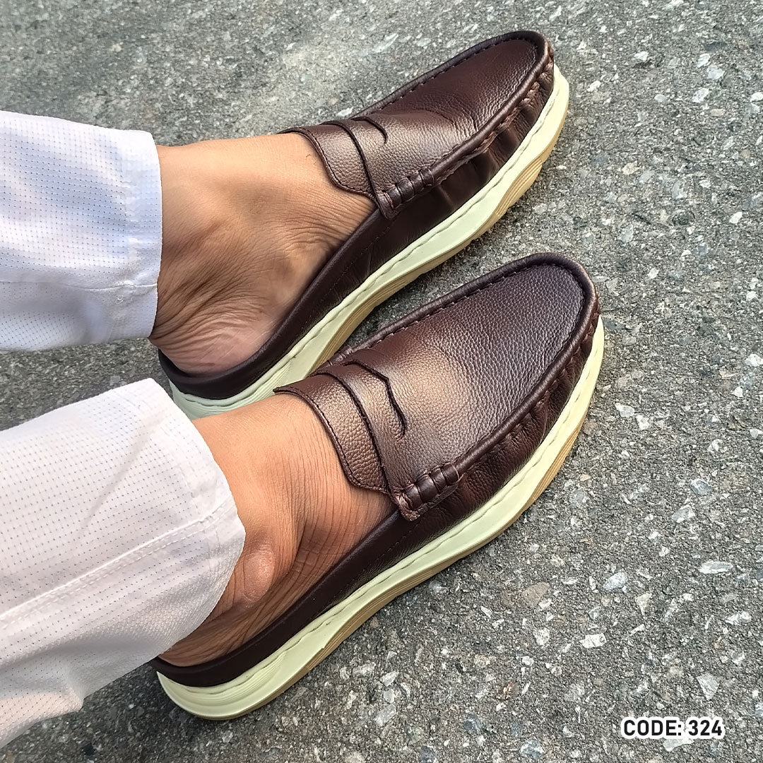Genuine Leather  Half Shoe  For Men’s - 324