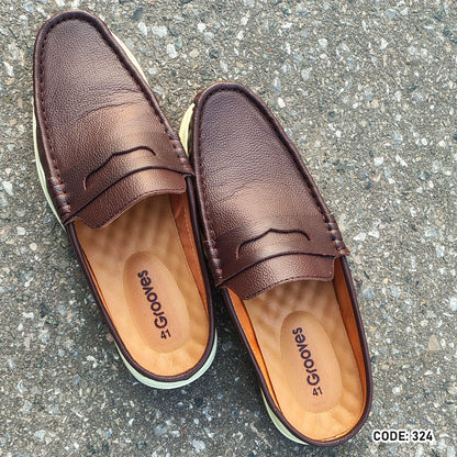 Genuine Leather  Half Shoe  For Men’s - 324