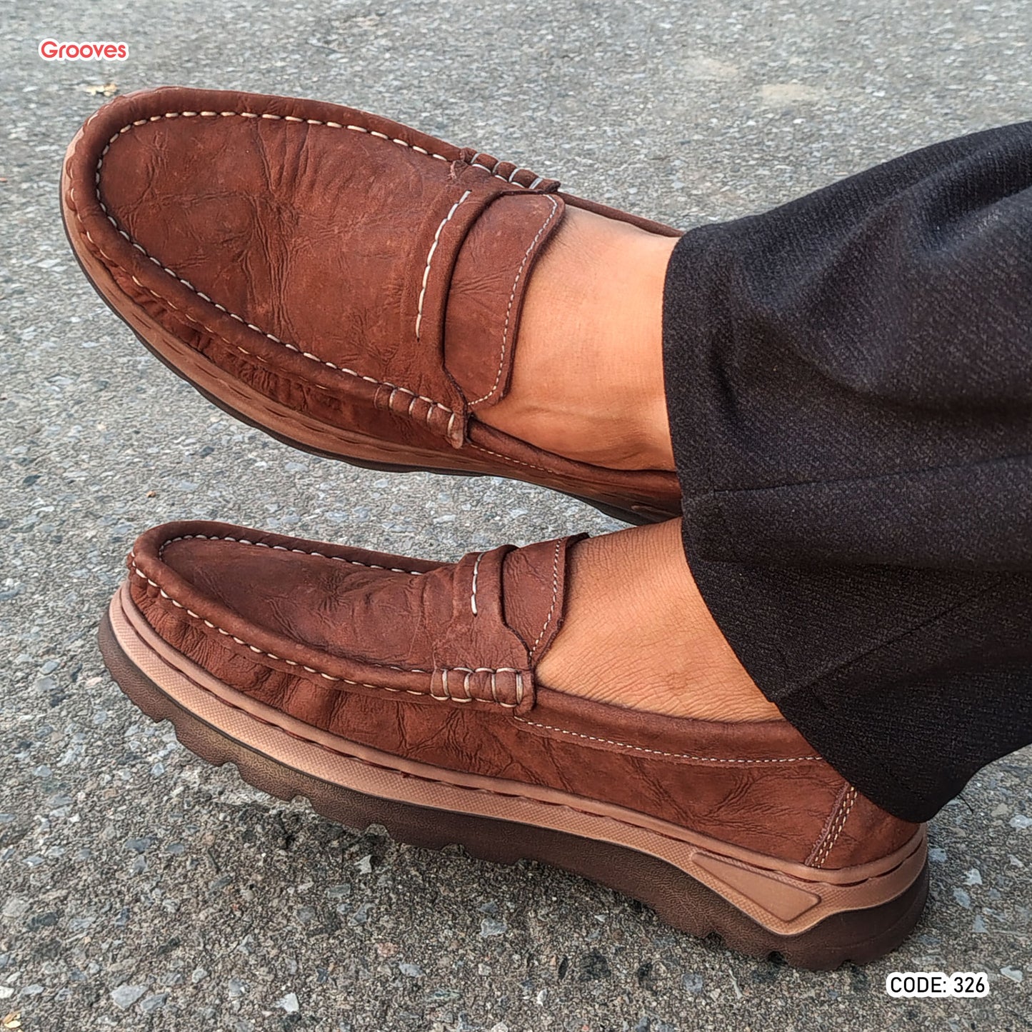 Genuine COW Leather Super Comfortable Casual Shoes - 326